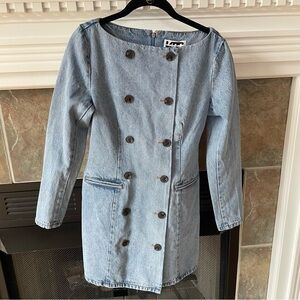 KBB by Kahlana The Tuxedo Double-Breasted Mini Dress in Vintage Wash